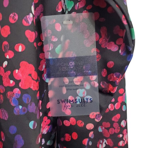 Swim365 NWT Women Plus Sz 18 Swim Tee Built In Bra Side Ruched Split Neck UPF50 - Picture 10 of 14